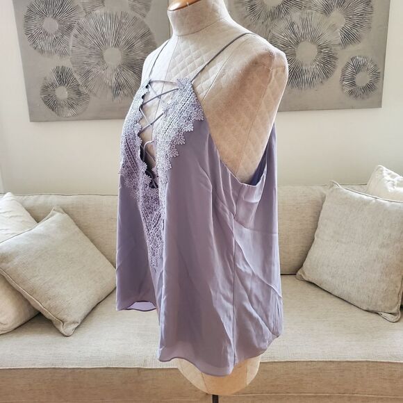 WAYF | Posie Lace Up Cami in Purple - [size XXL] - Picture 4 of 11